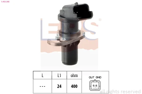 Датчик положення колінвала Citroen Berlingo/Peugeot Partner 1.6i 00- 1.953.305 EPS 1-953-305