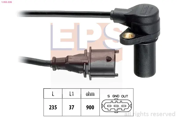Датчик положення колінвалу Opel Astra G/H 1.7CDTI 03-10 1.953.326 EPS 1-953-326 (фото 1)