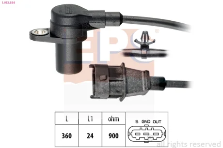 Датчик положення колінвалу Hyundai Accent/Elantra/Kia Cee\'d 1.4-1.6 CRDi 05- 1.953.564 EPS 1-953-564