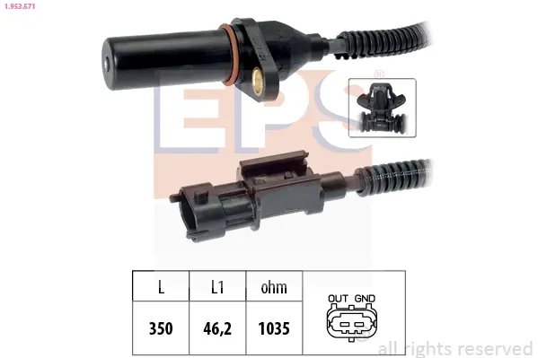 Датчик положення колінвалу Kia Ceed/Hyundai Accent/i30 1.4-2.0 07- 1.953.571 EPS 1-953-571 (фото 1)