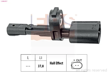Датчик ABS (задній) Audi A3/Man TGE/Seat Leon/Skoda Octavia/SuperB/VW Golf 12- /Caddy III- IV 1.960.017 EPS 1-960-017