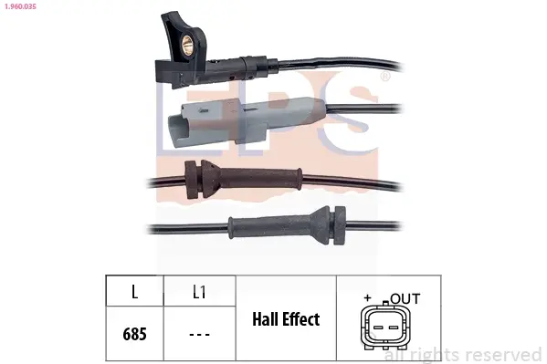 Датчик ABS (передній) Citroen C4 I/Peugeot 307 03-09 1.960.035 EPS 1-960-035 (фото 1)