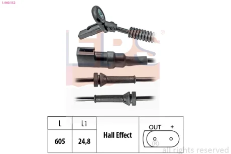 Датчик ABS (передній) Ford Connect 1.8/1.8 TDCI 02-13 1.960.152 EPS 1-960-152
