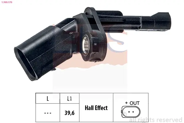 Датчик ABS (задній) Audi Q3/Skoda SuperB/VW Golf/Jetta/Passat/Sharan/Touran 06- (L) 1.960.175 EPS 1-960-175 (фото 1)