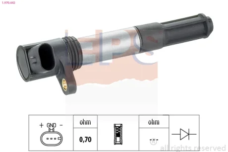 Котушка запалювання Iveco Daily IV/Opel Combo/Fiat Ducato 1.4-3.0 09- 1.970.442 EPS 1-970-442