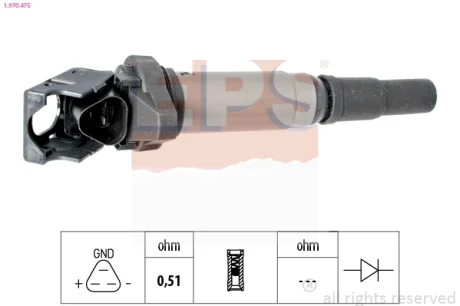 Котушка запалювання Citroen Berlingo 1.6VTi 09- 1.970.475 EPS 1-970-475