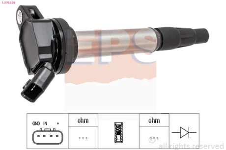 Котушка запалювання Toyota Avensis/Rav 4/Prius 1.6-2.0 08- 1.970.536 EPS 1-970-536