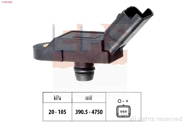 Датчик тиску наддува Citroen Berlingo/Jumpy/Peugeot Expert/Partner 96-15 1.993.005 EPS 1-993-005 (фото 1)