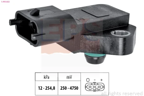 Датчик тиску наддува Opel Astra G/H/Combo 1.7 CDTI 02- 1.993.022 EPS 1-993-022