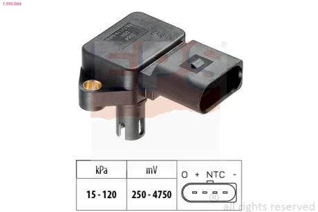 Датчик тиску наддува VW Caddy II 1.6 95-00 1.993.084 EPS 1-993-084