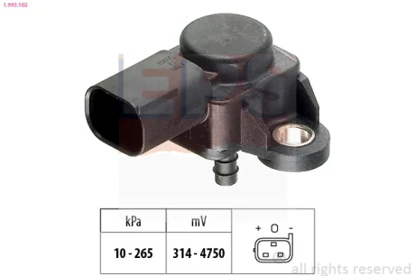 Датчик тиску наддува MB Sprinter 901-906 CDI 00-/Vito (W639) 03- 1.993.102 EPS 1-993-102