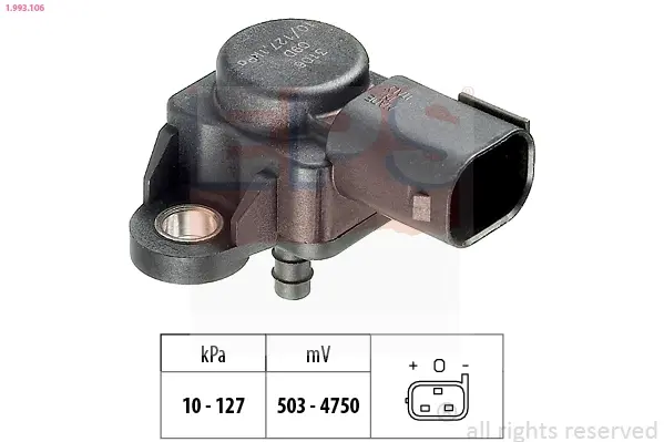 Датчик тиску наддува MB Sprinter 906/Vito (W639) 03-/VW Crafter 30-50 06- 1.993.106 EPS 1-993-106 (фото 1)