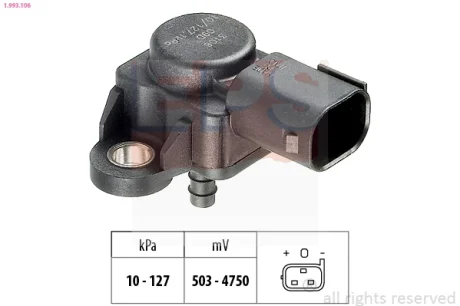 Датчик тиску наддува MB Sprinter 906/Vito (W639) 03-/VW Crafter 30-50 06- 1.993.106 EPS 1-993-106