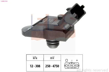 Датчик тиску наддува Opel Zafira A 2.0-2.2 DTI 00-05 1.993.114 EPS 1-993-114