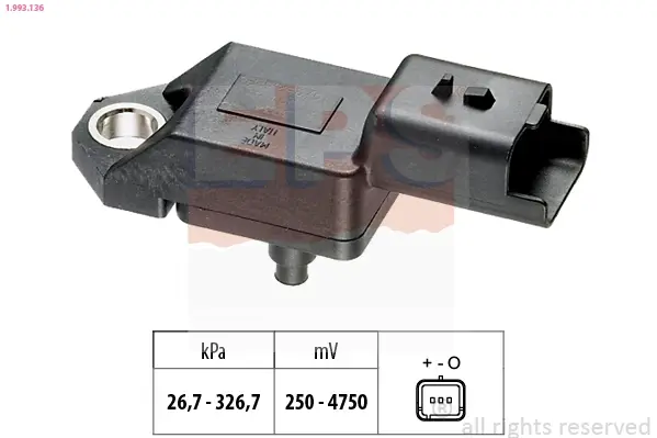 Датчик тиску наддува Citroen C5/Peugeot 407 2.2HDi 06- 1.993.136 EPS 1-993-136 (фото 1)