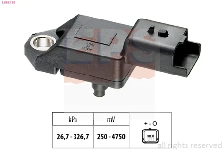 Датчик тиску наддува Citroen C5/Peugeot 407 2.2HDi 06- 1.993.136 EPS 1-993-136