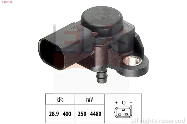 Датчик тиску наддува MB Sprinter 906/Vito (W639) 2.2CDI 03- 1.993.175 EPS 1-993-175 (фото 1)