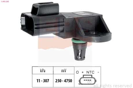 Датчик тиску наддува Ford Transit 2.2/2.4/3.2TDCi/Peugeot Boxer 2.2HDi 06- 1.993.205 EPS 1-993-205