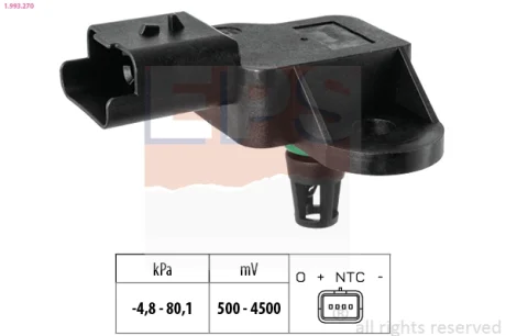 Датчик тиску наддува Citroen Berlingo 1.6VTi/Peugeot Partner 1.6 09- 1.993.270 EPS 1-993-270