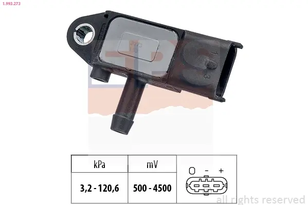 Датчик тиску вихлопних газів Opel Combo 1.3CDTI 16V 05- 1.993.273 EPS 1-993-273 (фото 1)