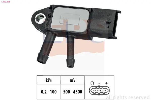 Датчик тиску вихлопних газів Volvo C30/C70/S40/S60/S80/V40/V50/V70/XC60/XC70 06-18 1.993.291 EPS 1-993-291 (фото 1)