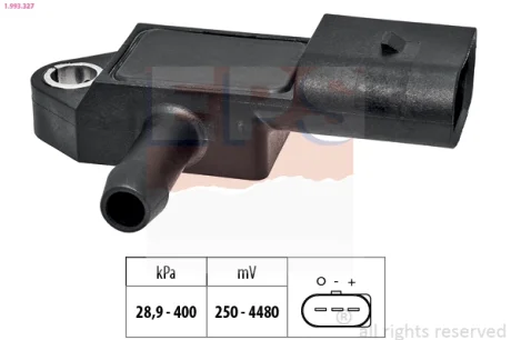 Датчик тиску вихлопних газів VW Caddy IV/Crafter/T5/T6 2.0 TDI 09- 1.993.327 EPS 1-993-327