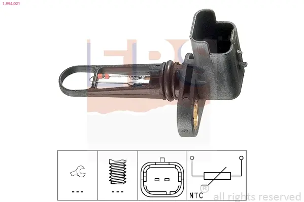 Датчик температури впуску повітря Fiat Scudo 99-/Volvo V50 1.6-2.0 D 04- 1.994.021 EPS 1-994-021 (фото 1)