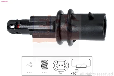 Датчик температури впуску повітря Opel Astra F/G/H/ Combo 1.4-1.8 98-14 1.994.033 EPS 1-994-033