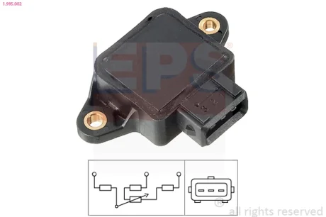 Датчик положення заслонки дросельної Chevrolet/Citroen/Fiat/Gaz/Kia/Opel/Peugeot/Uaz 1.995.002 EPS 1-995-002