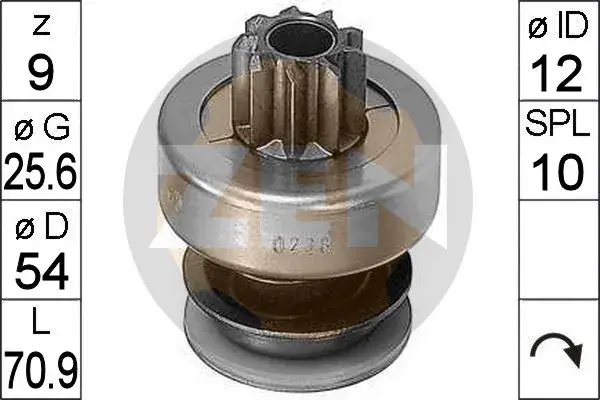 Привід із механізмом вільного ходу стартера (вир-во ZEN) ERA ZN0228 (фото 1)