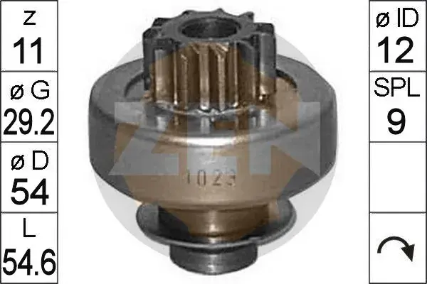 Привід з механізмом вільного ходу, стартер (вир-во ZEN) ERA ZN1023 (фото 1)