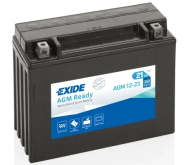 Акумуляторна батарея 21Ah/350A (205x86x162/+R/B0) (AGM) (мото) EXIDE AGM12-23