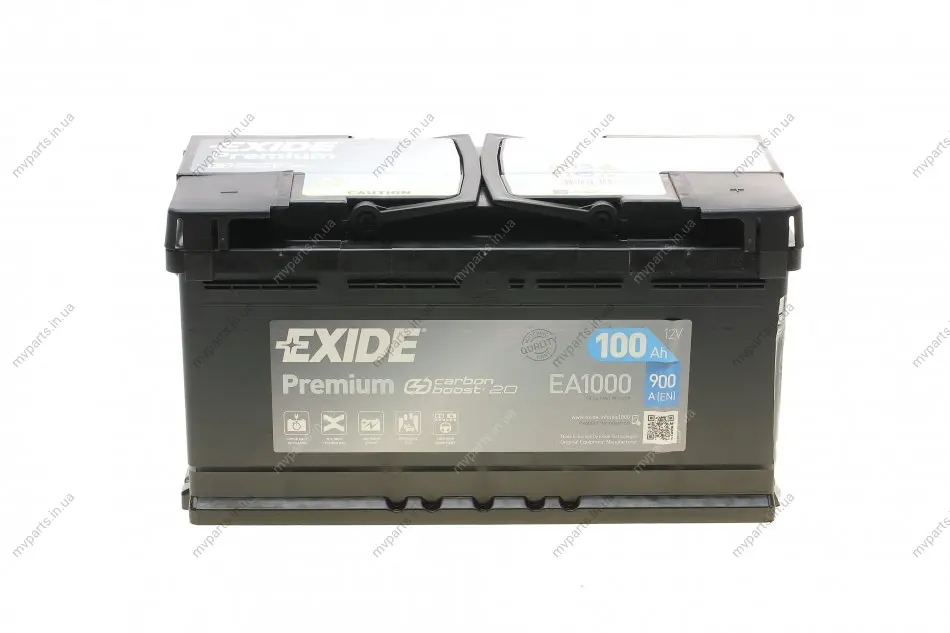 Акумуляторна батарея 100Ah/900A (353x175x190/+R/B13) Premium EXIDE EA1000 (фото 1)