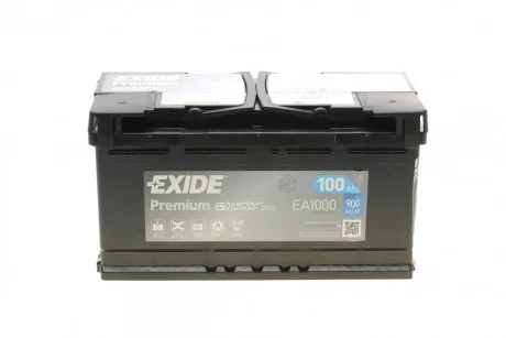 Акумуляторна батарея 100Ah/900A (353x175x190/+R/B13) Premium EXIDE EA1000