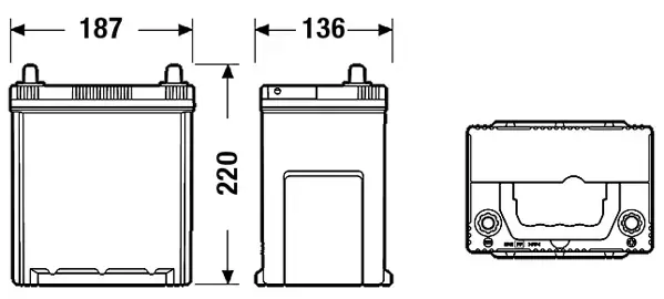 Акумуляторна батарея 40Ah/350A (187x127x220/+R/B01) Premium Азія EXIDE EA406 (фото 1)