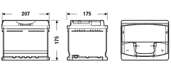 Акумуляторна батарея 47Ah/450A (207x175x175/+R/B13) Premium EXIDE EA472 (фото 1)
