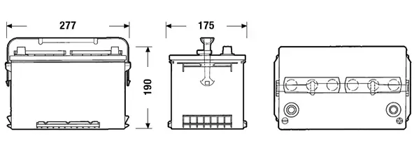 Акумуляторна батарея 68Ah/650A (277x175x190/+R/B1+B12) Premium EXIDE EA680 (фото 1)