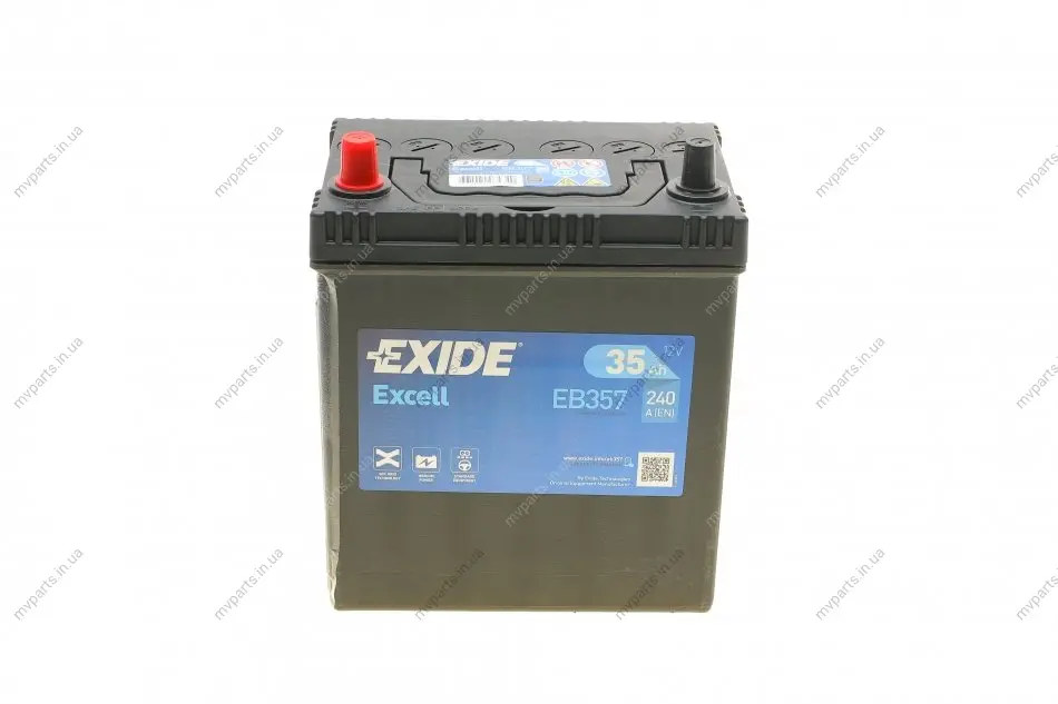 Акумуляторна батарея 35Ah/240A (187x127x220/+L/B00) Excell Азія EXIDE EB357 (фото 1)