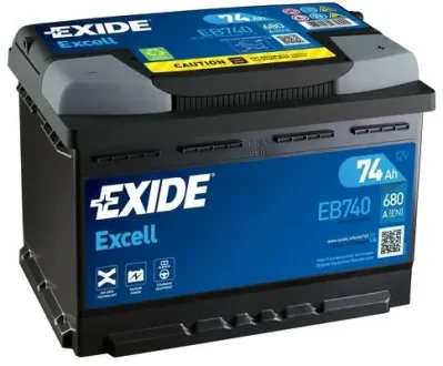 Акумулятор 74Ah-12v Exide EXCELL (278х175х190), R, EN680 EXIDE EB740