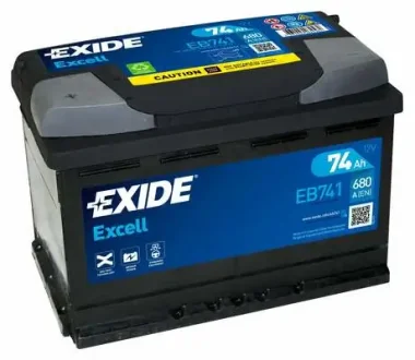 Акумулятор 74Ah-12v Exide EXCELL (278х175х190), L, EN680 EXIDE EB741