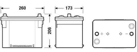 Акумуляторна батарея 50Ah/800A (260x173x206/+L/B7) (Start-Stop AGM) Orbital EXIDE EK508