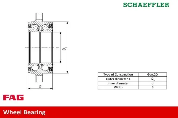 Підшипник маточини (задньої) BMW M2/M3/M4 (F22,F87,F30,F80,F33,F83) 14- 713 6497 90 FAG 713-6497-90 (фото 1)