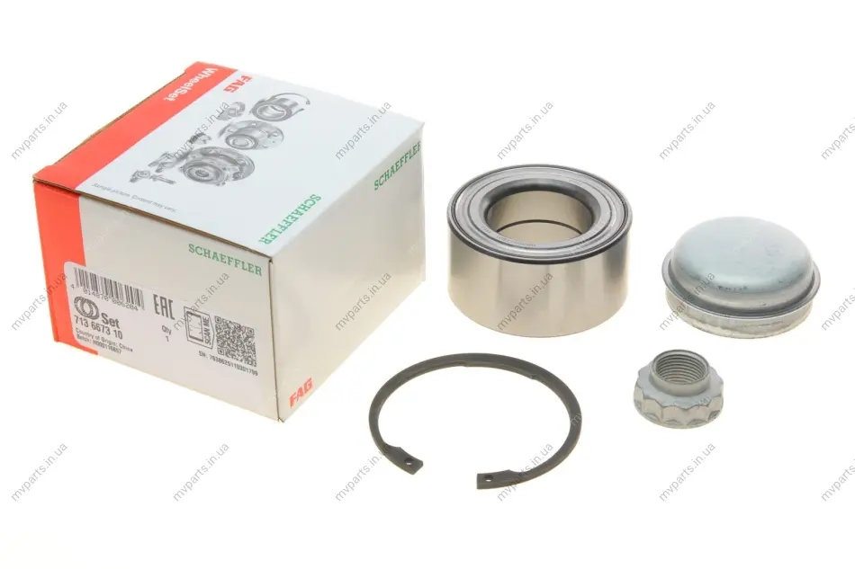 Підшипник маточини (передньої) MB A-class (W168) 97-04/Vaneo (414) 02-05 713 6673 10 FAG 713-6673-10 (фото 1)
