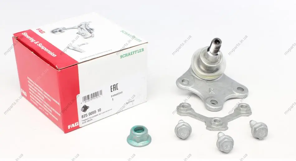 Опора кульова (передня/знизу/ззовні/R) Audi A2/Skoda Fabia/Roomster/VW Polo 99-10 825 0055 10 FAG 825-0055-10 (фото 1)