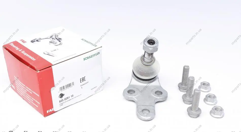 Опора кульова (передня/знизу) Ford Focus II 1.4-2.0TDCi 04-12/C-Max 07-10/Volvo C30/C70/S40 -02/06 825 0281 10 FAG 825-0281-10 (фото 1)