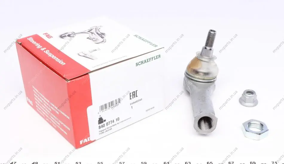 Наконечник тяги рульової Ford Mondeo III 00-07, Л=П 840 0774 10 FAG 840-0774-10 (фото 1)