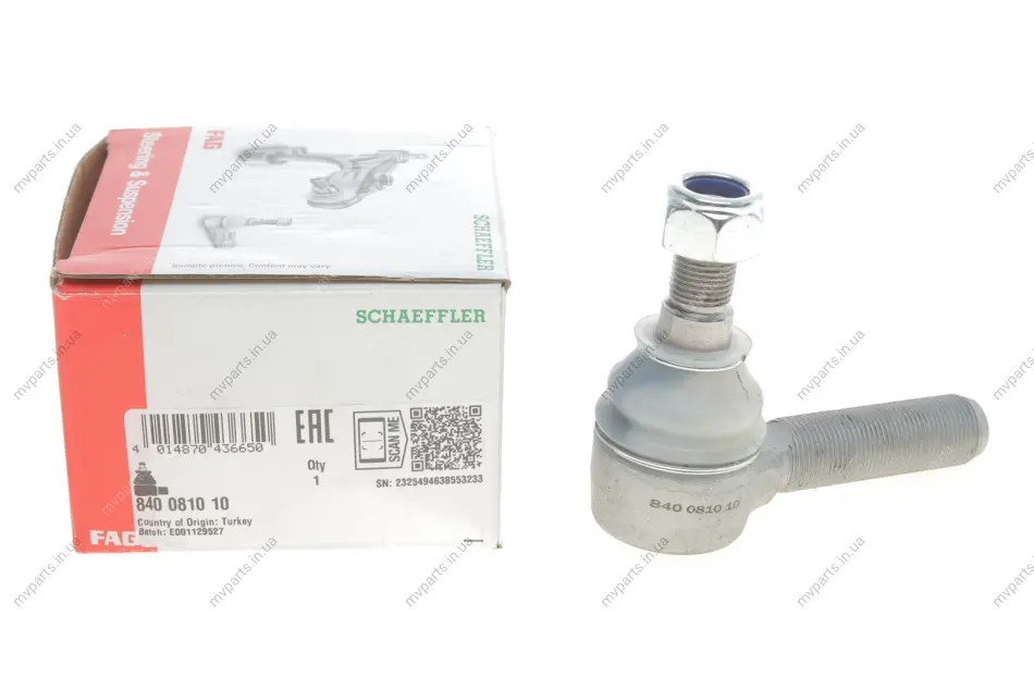Наконечник тяги рульової (R) MB100 (поперечная тяга) 840 0810 10 FAG 840-0810-10 (фото 1)