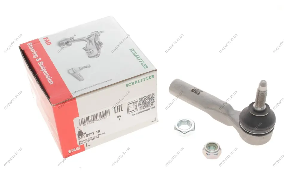 Наконечник тяги рульової Fiat Doblo 01-05, Л=П 840 0937 10 FAG 840-0937-10 (фото 1)