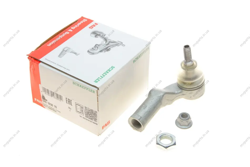 Наконечник тяги рульової (R) Ford Focus II/Volvo C30 1.4-2.5 03-12 (з гідравл. підсилювачем керма) 840 1038 10 FAG 840-1038-10 (фото 1)