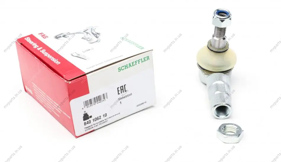 Наконечник тяги рульової Fiat Scudo/Citroen Jumpy II 07-16, L=R 840 1062 10 FAG 840-1062-10 (фото 1)